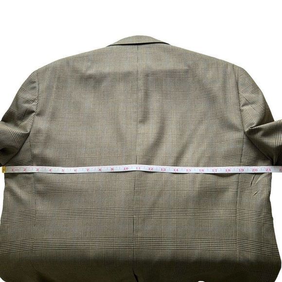 Ralph Lauren 40R Rayon + Poly Beige Check‎ Sport Coat Blazer Suit Jacket 2Button - Picture 5 of 11